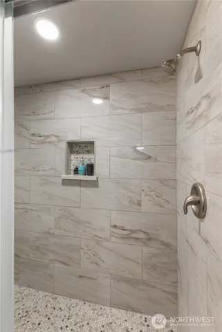 a bathroom with a shower