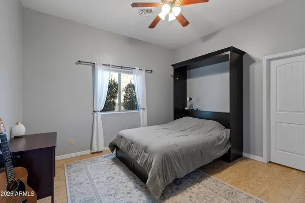 a view of a town with mountains in the background