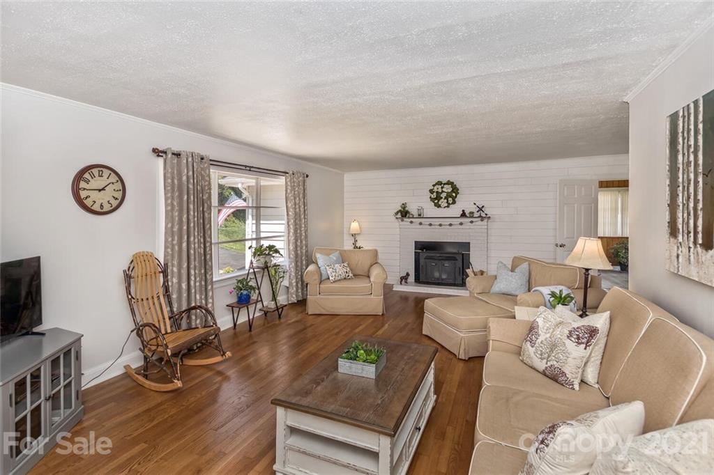 127 Queentown Road Canton, NC 28716 - Photo 5 of 43 a living room with furniture a fireplace and flat screen tv