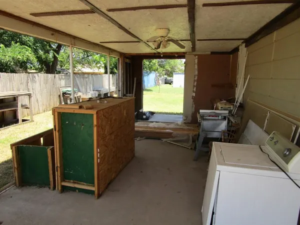 a view of a room with storage and utility