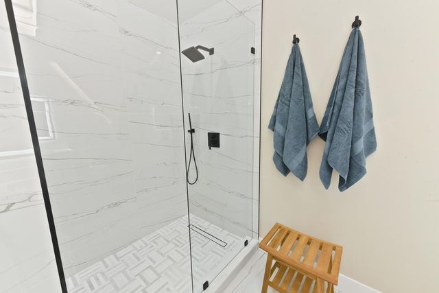 a bathroom with a shower