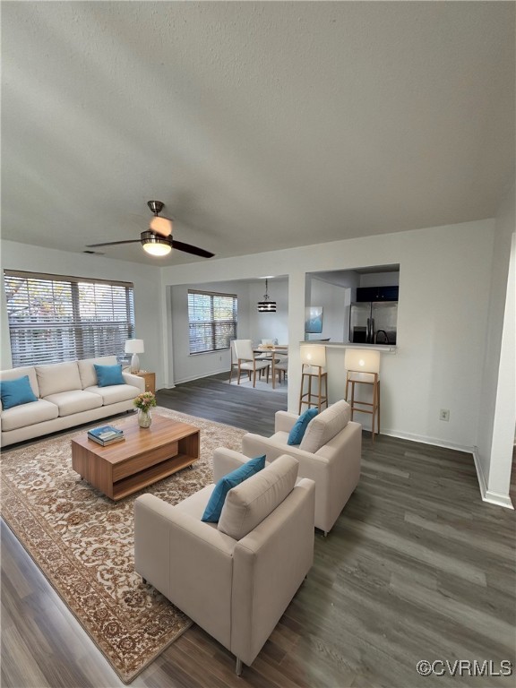 18 Bluesage Path Hampton, VA 23663 - Photo 3 of 28 Living room with a textured ceiling, hardwood / wo