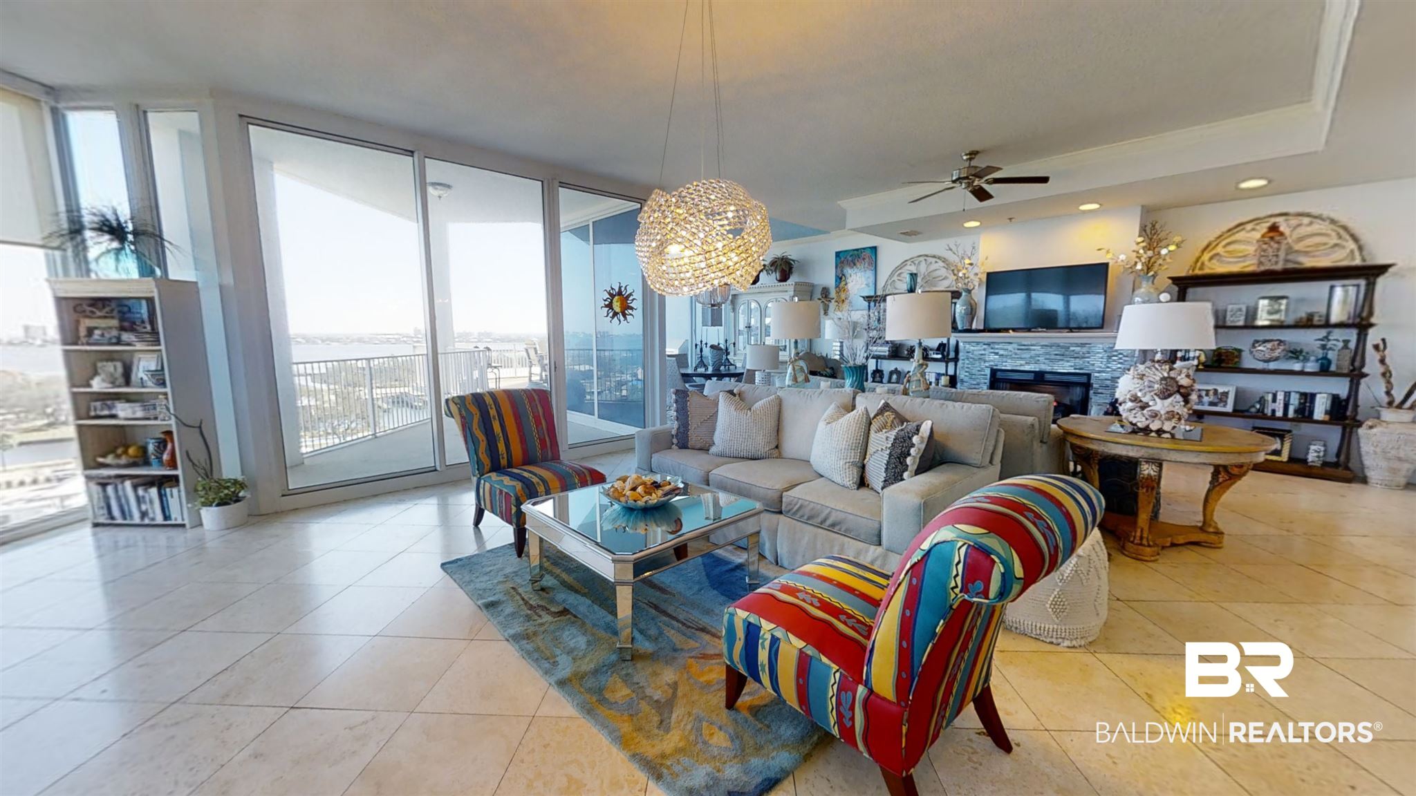 28250 Canal Road, Unit 705 Orange Beach, AL 36561 - Photo 9 of 49 Sitting Area / Living Room: Designer Lighting