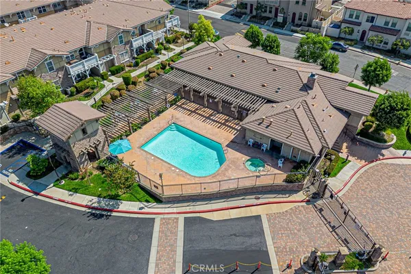 an aerial view of a house