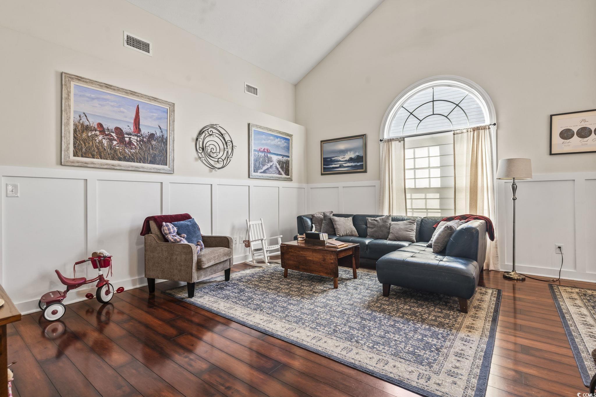 3141 Shorecrest Bay Drive Murrells Inlet, SC 29576 - Photo 8 of 30 Living room featuring dark wood-type flooring and