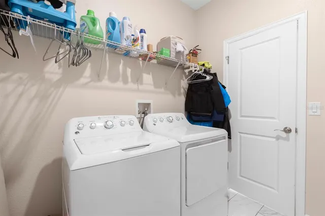 a close view of washer and dryer
