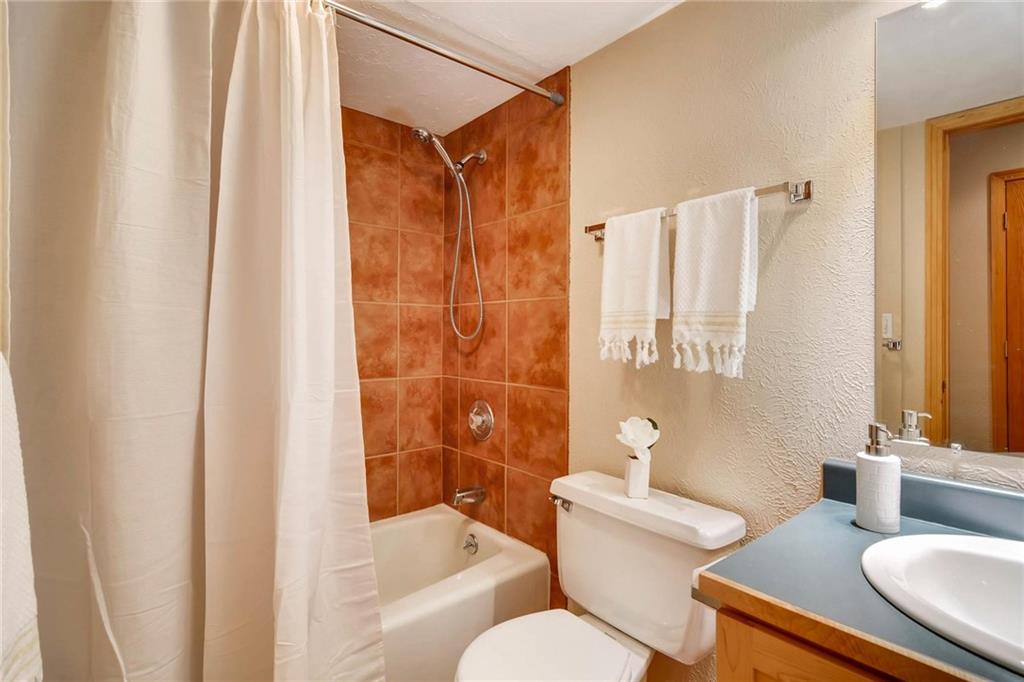 800 Columbine Road, Unit B9 Breckenridge, CO 80424 - Photo 17 of 25 a bathroom with a sink toilet and shower