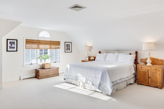 a bedroom with bed and window