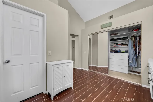 a view of a closet area