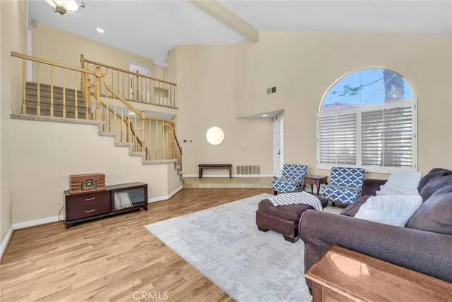 a living room with furniture