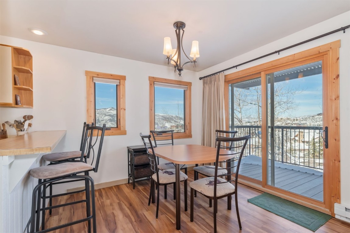 Beautiful views towards the ski mountain and nature from your very own deck.