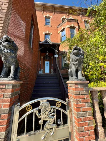 a front view of a building