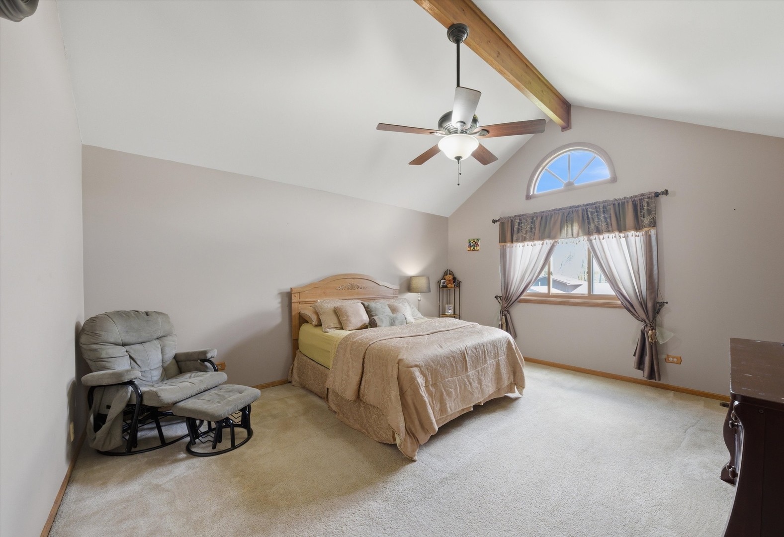 3552 Fairway Drive Crete, IL 60417 - Photo 13 of 27 a bedroom with a bed and a chandelier