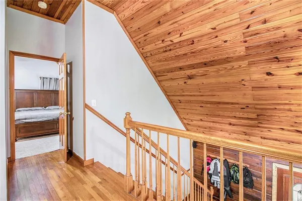 a view of balcony with stairs
