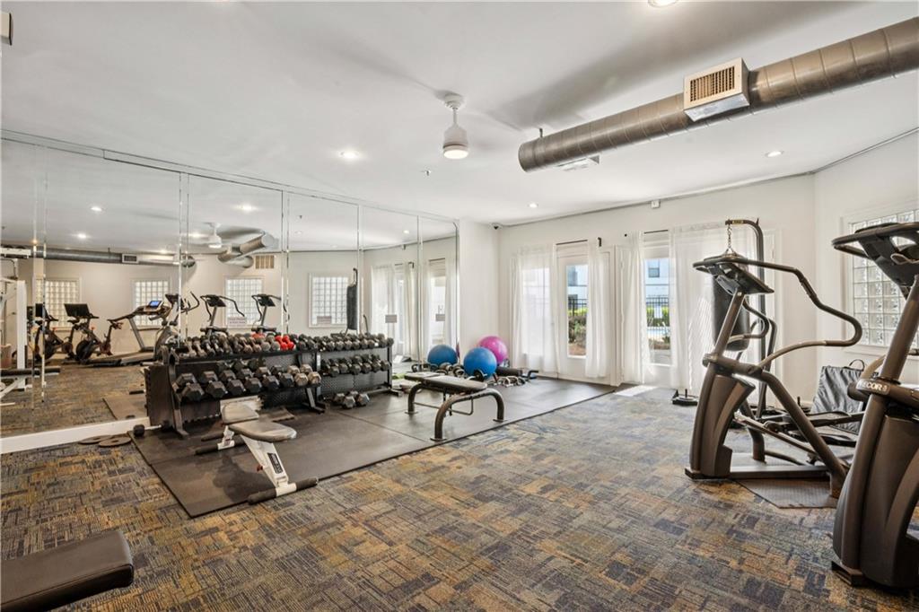 821 Ralph McGill Boulevard Northeast, Unit 2113 Atlanta, GA 30306 - Photo 14 of 29 a view of a room with gym equipment