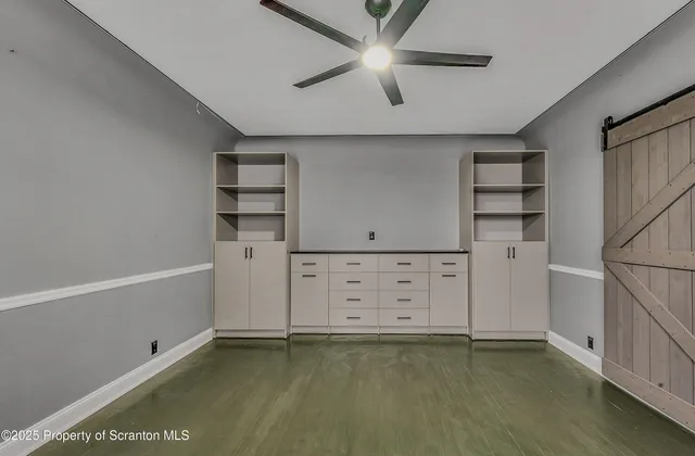 an empty room with closet