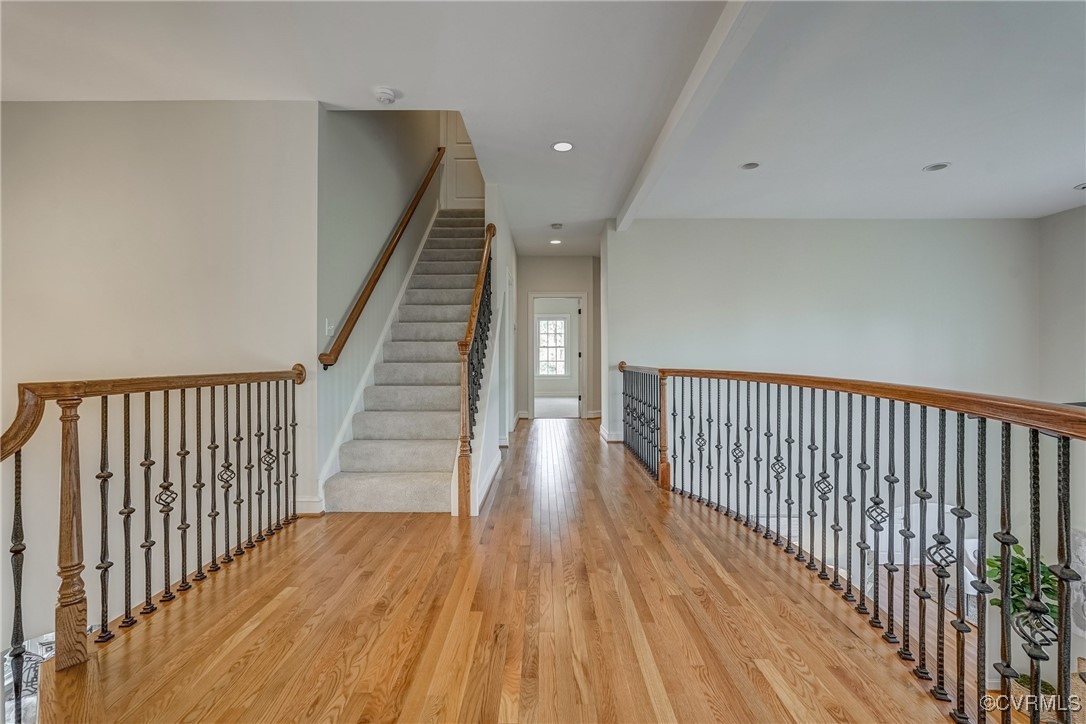 3412 Handley Road Midlothian, VA 23113 - Photo 31 of 50 a view of a hallway with wooden floor