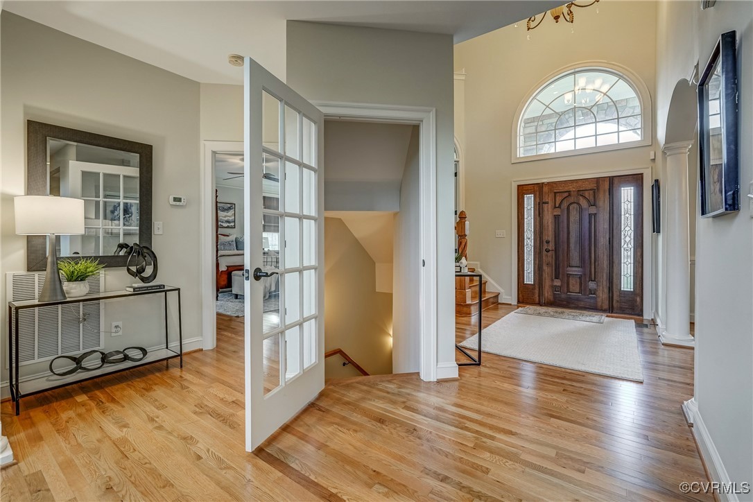 3412 Handley Road Midlothian, VA 23113 - Photo 40 of 50 a view of front door and hallway with wooden floor