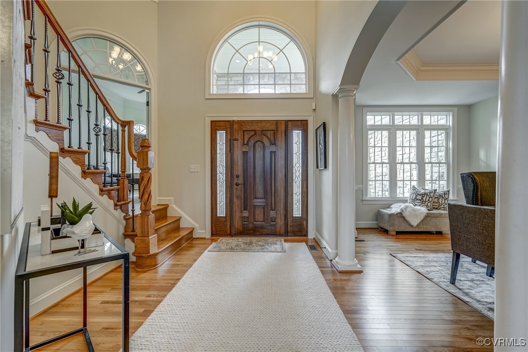 3412 Handley Road Midlothian, VA 23113 - Photo 5 of 50 a view of an entryway with wooden floor and a livingroom