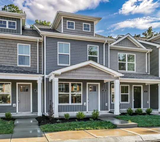 front view of a brick house
