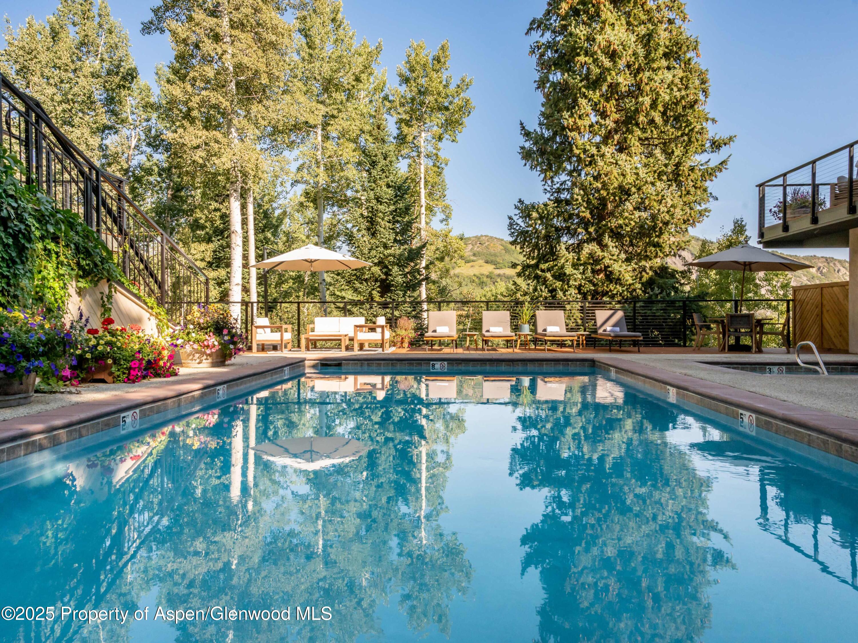 855 Carriage Way, Unit 103 Snowmass Village, CO 81615 - Photo 9 of 26 a view of swimming pool from a balcony