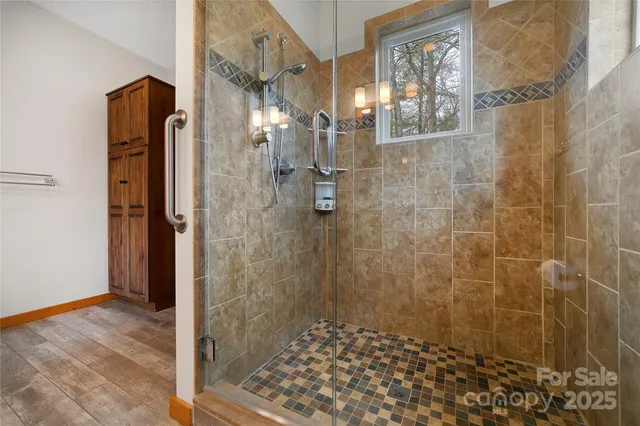 a bathroom with a shower