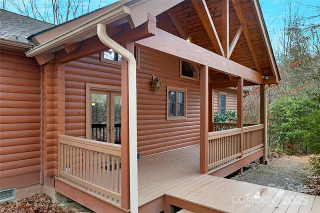 a view of a house with porch and wooden floor