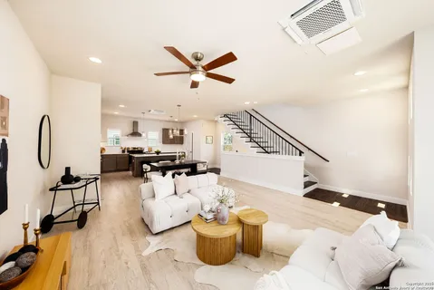 a living room with furniture