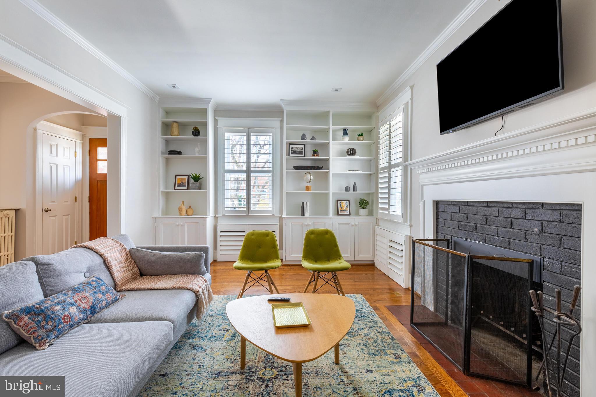 2243 40th Street Northwest Washington, DC 20007 - Photo 8 of 45 Living Room w/ Fpl