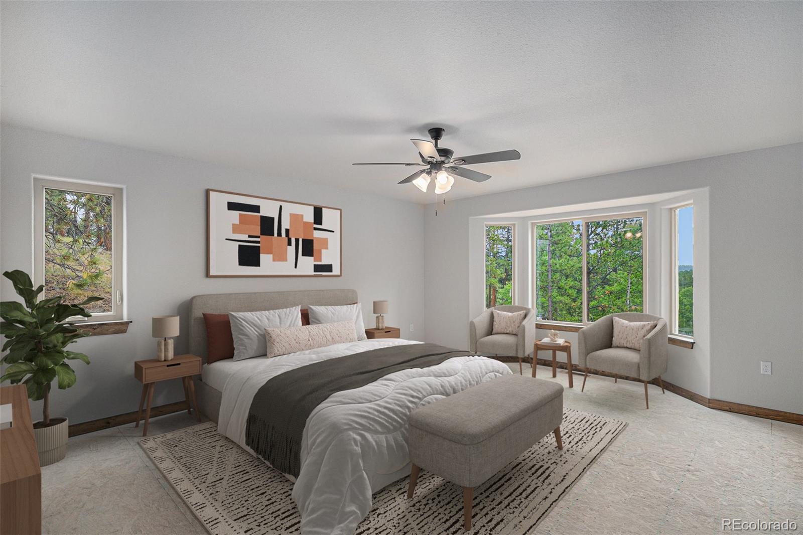 68 Aspen Drive Bailey, CO 80421 - Photo 15 of 35 a bedroom with a large bed and a window