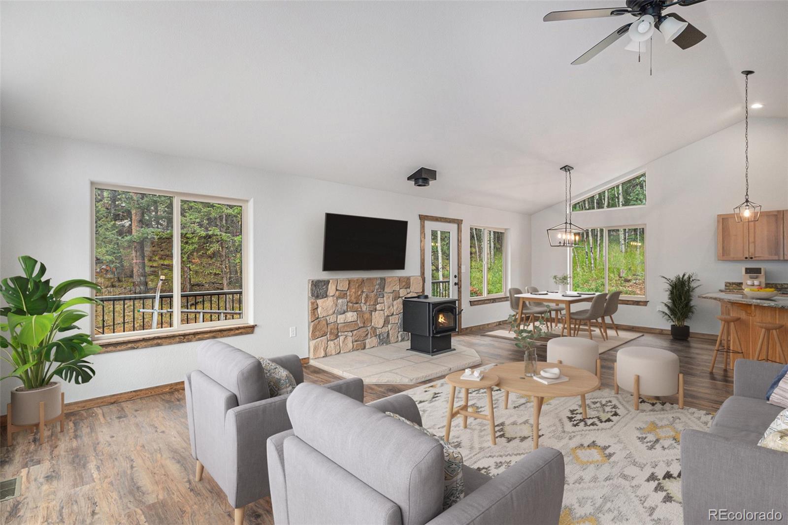 68 Aspen Drive Bailey, CO 80421 - Photo 3 of 35 a living room with furniture and a flat screen tv