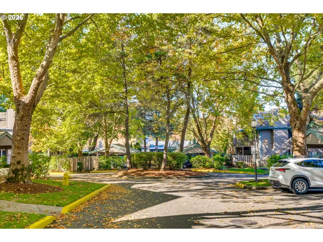 front view of a building with a street