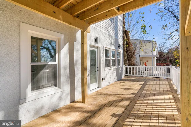 a view of a balcony with outside space