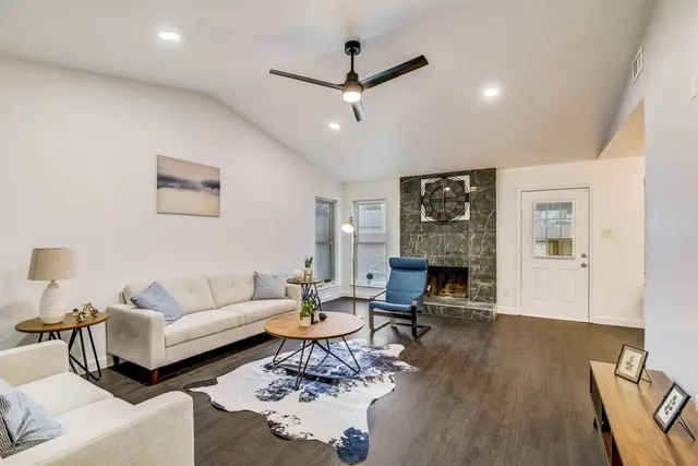 a living room with furniture