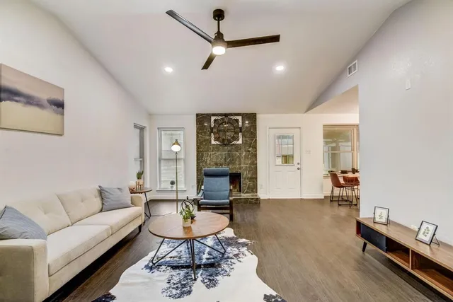 a living room with furniture