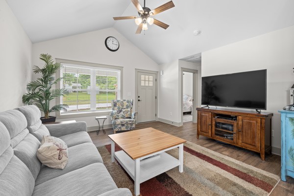 611 South Walnut Street Seneca, SC 29678 - Photo 5 of 31 This bright living space features vaulted ceilings and LVP flooring, creating an inviting atmosphere.