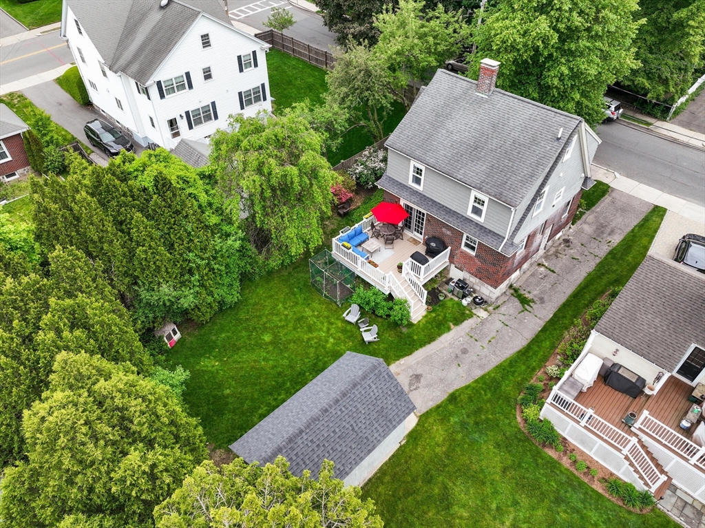 61 Howitt Road Boston, MA 02132 - Photo 37 of 42 an aerial view of house with yard