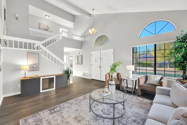 a living room with furniture