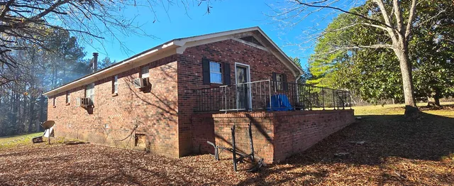 a brick building with a large windows