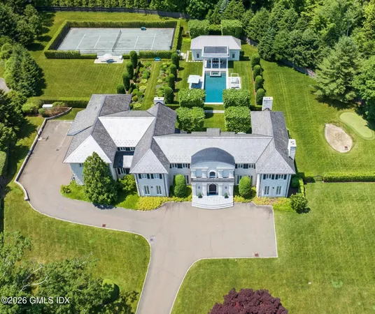 an aerial view of a house