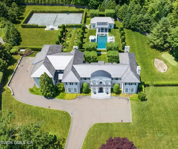 an aerial view of a house