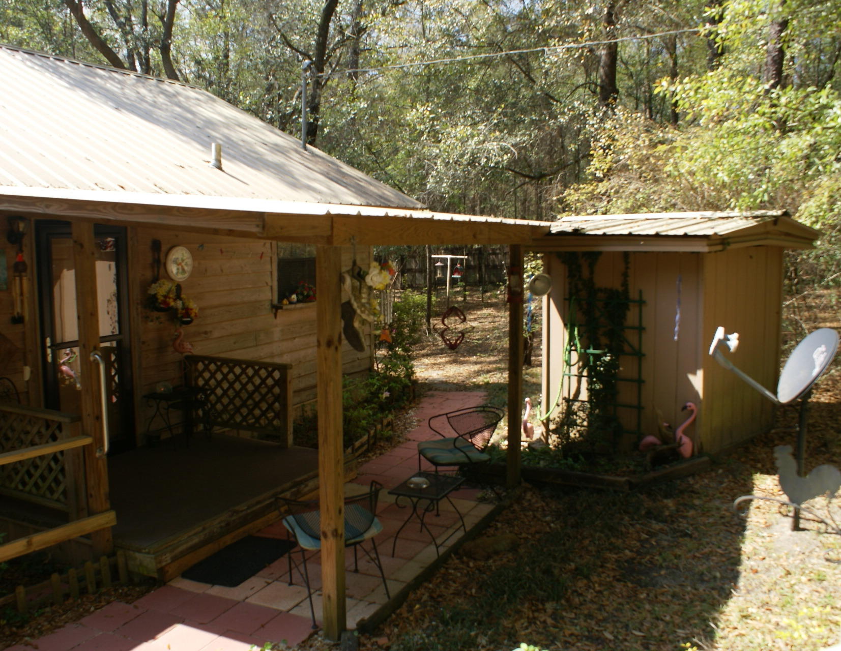 front porch and well house