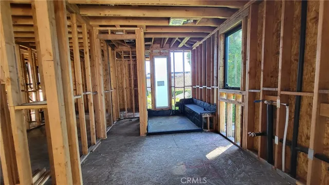 a view of a garden with plants