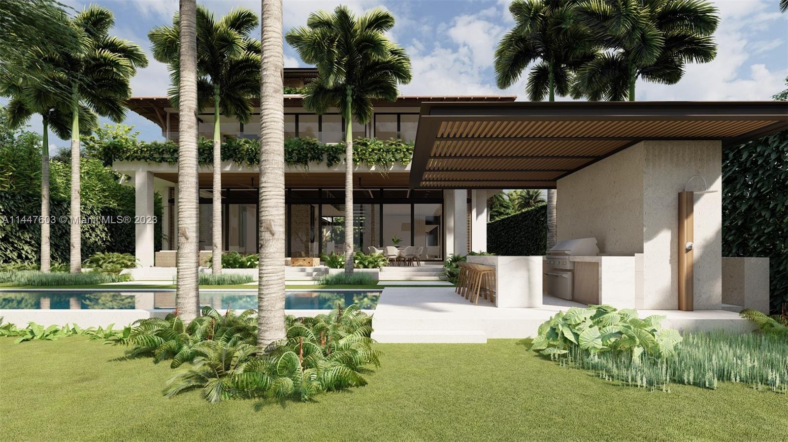 6525 Allison Road Miami Beach, FL 33141 - Photo 11 of 17 front view of house with a yard and potted plants