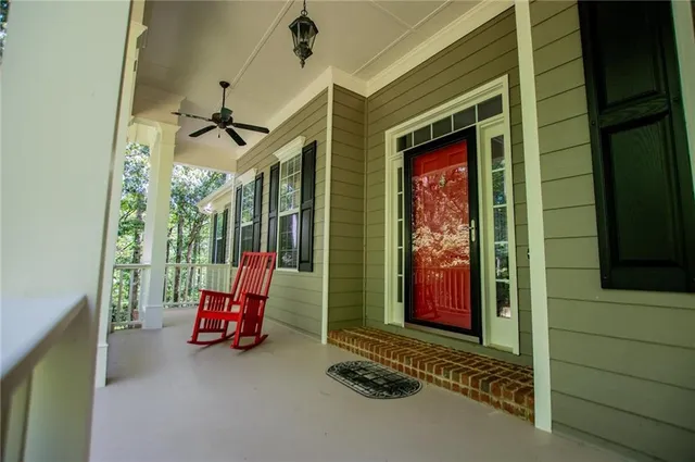 a view of cabinets and wooden floor
