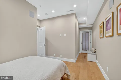 a view of a livingroom with wooden floor