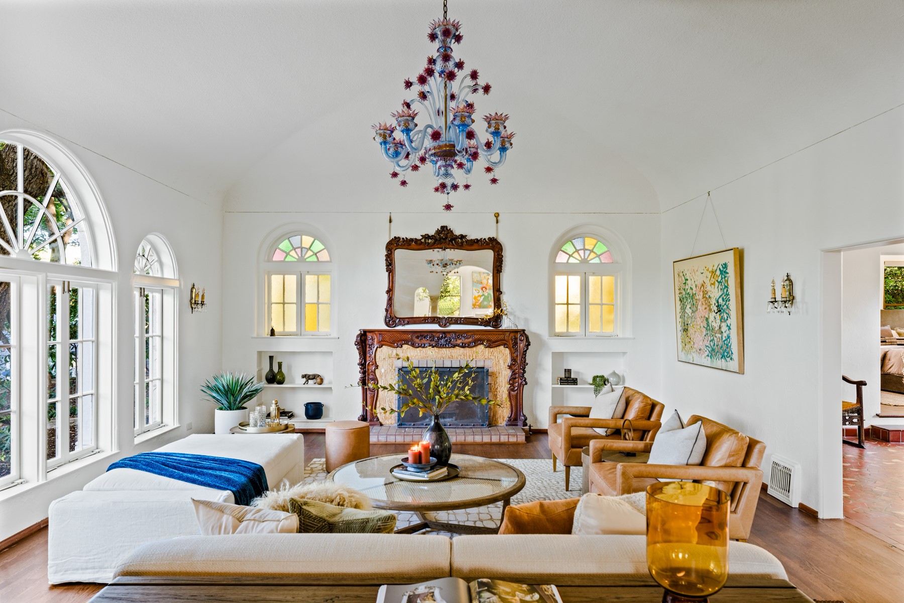 806 Rosedale Terrace Austin, TX 78704 - Photo 3 of 40 a living room with fireplace furniture and a large window