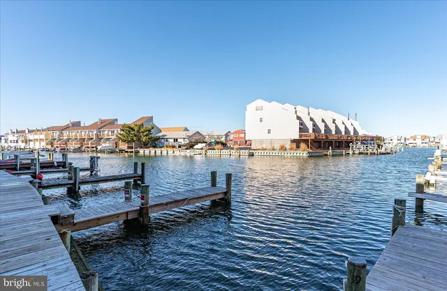 a view of a lake with boats