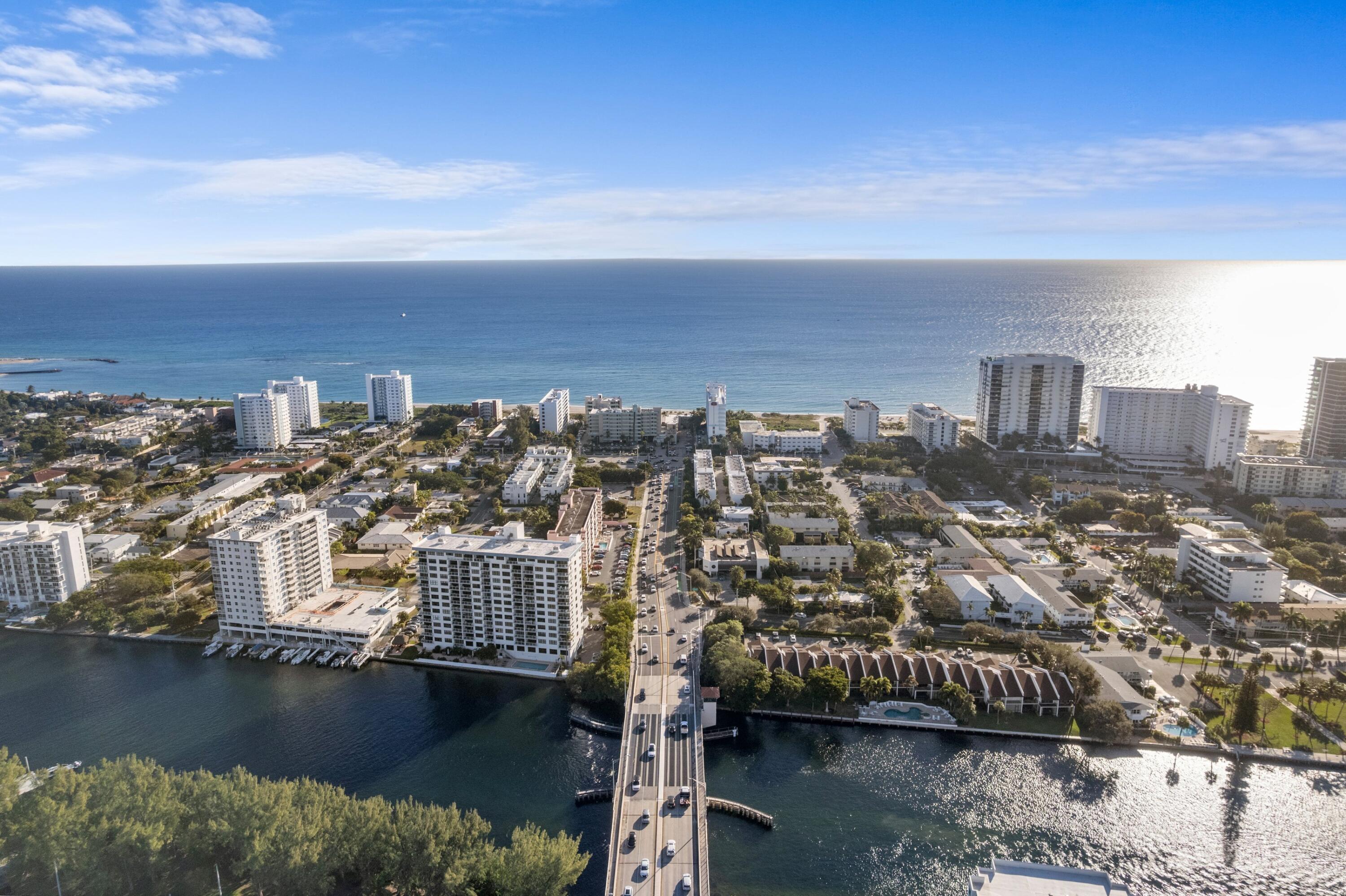 1401 North Riverside Drive, Unit 1007 Pompano Beach, FL 33062 - Photo 33 of 39 Aerial Ocean View
