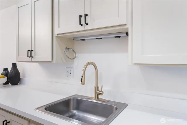 a close view of a sink and tap